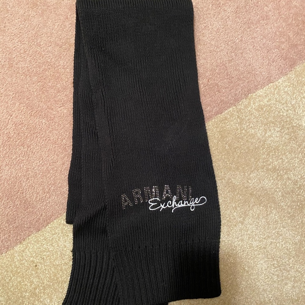 Armani exchange black knit scarf